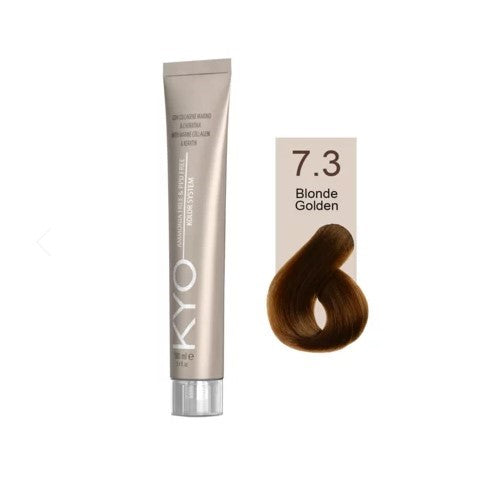 KYO Color Permanente Haarfarbe 100ml Ammoniakfrei Keratin – Farbton 7.3 Blonde Golden