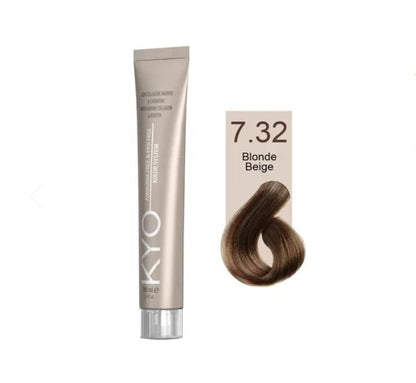 KYO Color Permanente Haarfarbe 100ml Ammoniakfrei Keratin – Farbton 7.32 Blonde Beige