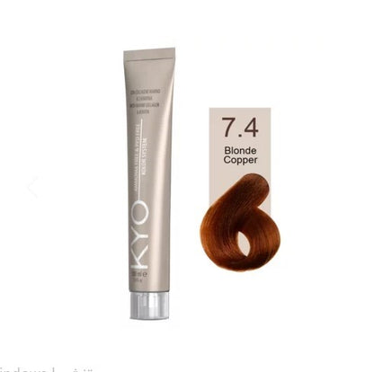 KYO Color Permanente Haarfarbe 100ml Ammoniakfrei Keratin – Farbton 7.4 Blonde copper