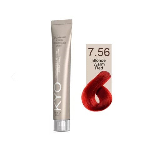 KYO Color Permanente Haarfarbe 100ml Ammoniakfrei Keratin – Farbton 7.56 Blonde Warm Red