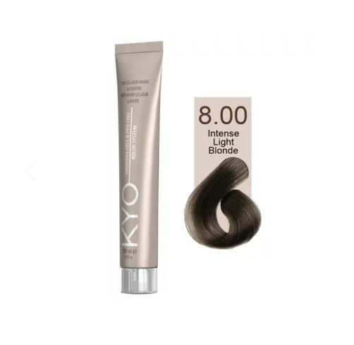KYO Color Permanente Haarfarbe 100ml Ammoniakfrei Keratin – Farbton 8.00 Intense Light Blonde