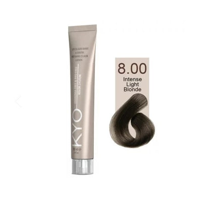 KYO Color Permanente Haarfarbe 100ml Ammoniakfrei Keratin – Farbton 8.00 Intense Light Blonde