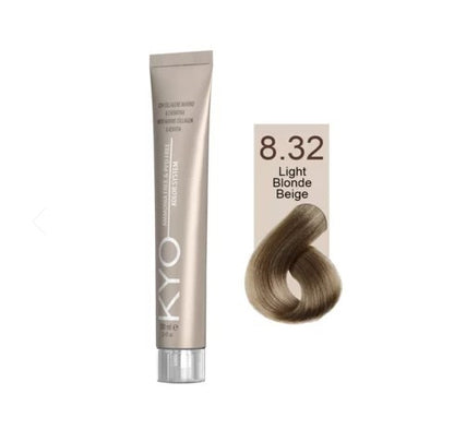 KYO Color Permanente Haarfarbe 100ml Ammoniakfrei Keratin – Farbton 8.32 Light Blonde Beige