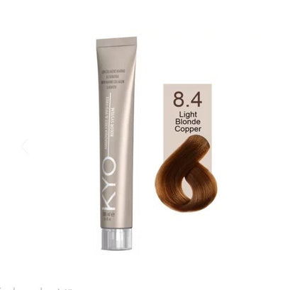 KYO Color Permanente Haarfarbe 100ml Ammoniakfrei Keratin – Farbton 8.4 Light Blonde Copper