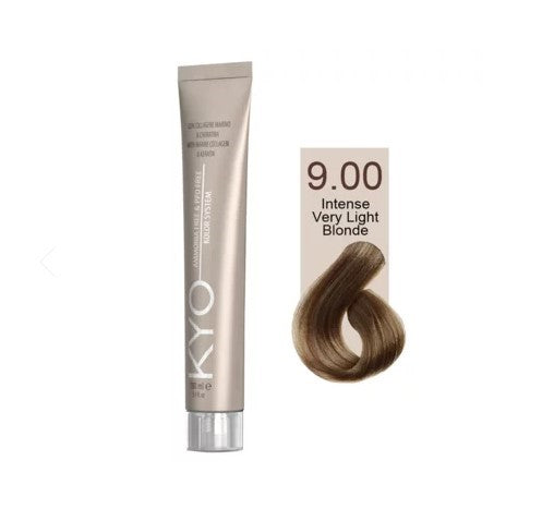 KYO Color Permanente Haarfarbe 100ml Ammoniakfrei Keratin – Farbton 9.00 Intense Very Light Blonde