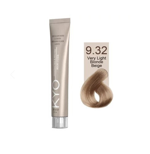 KYO Color Permanente Haarfarbe 100ml Ammoniakfrei Keratin – Farbton 9.32 Very light Blonde Beige
