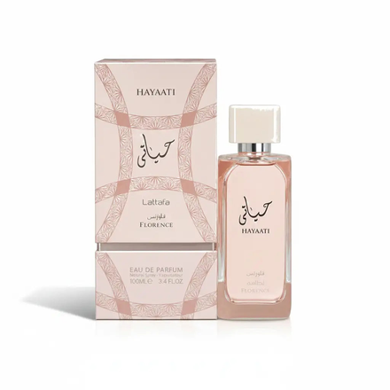 Lattafa/Hayaati Florence EDP 100ml - Produktfoto auf weißem Hintergrund