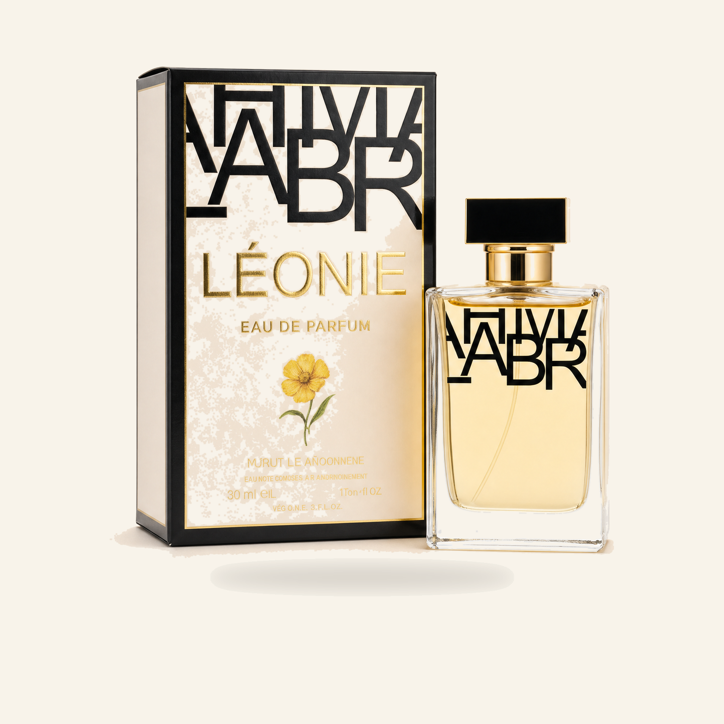 YABR LÉONIE INTENSE – Eau de Parfum (100 ml) - Produktfoto auf beigem Hintergrund