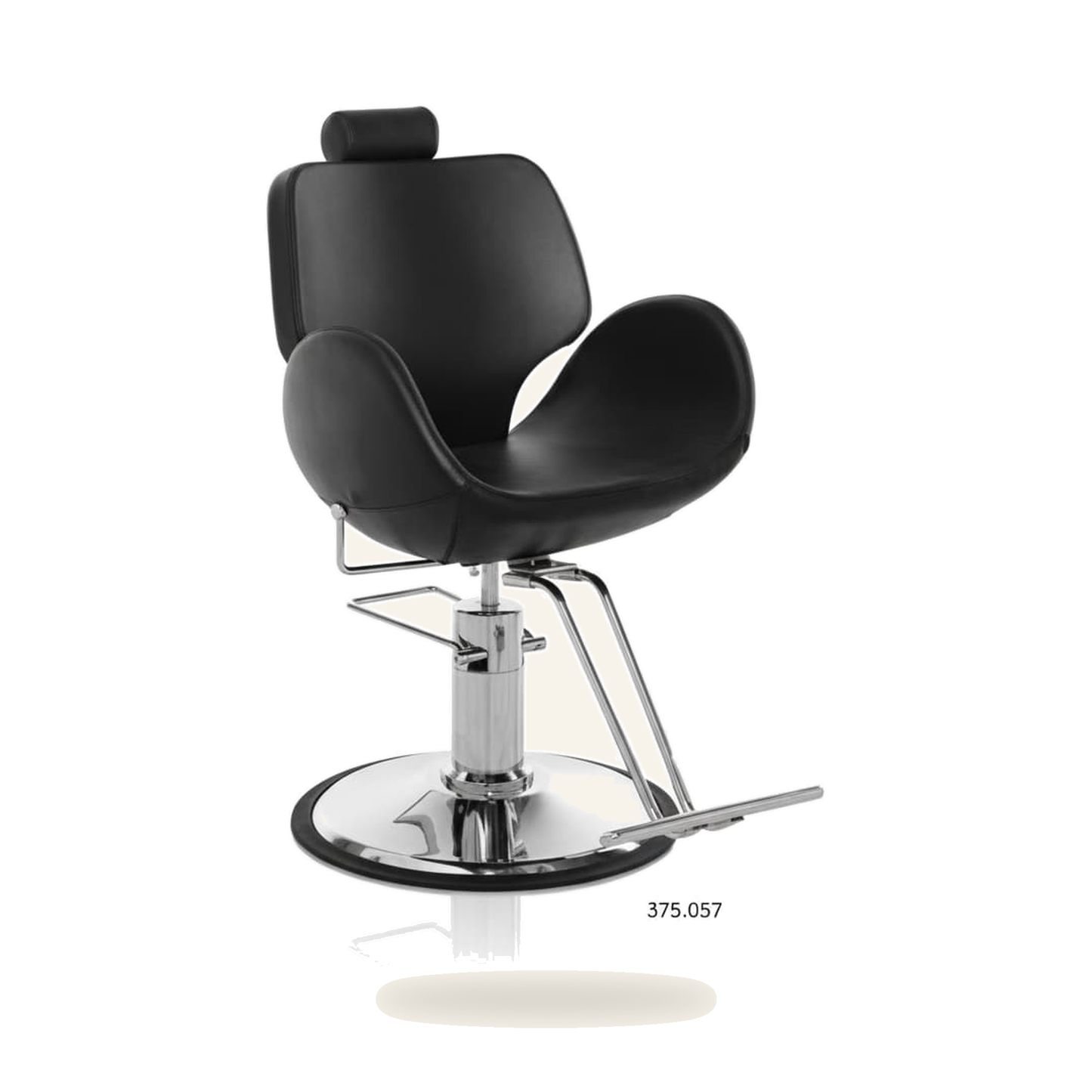Friseurstuhl Unisex Eco-Leder Chrom Salonstuhl - Variantenfoto auf weissem Hintergrund