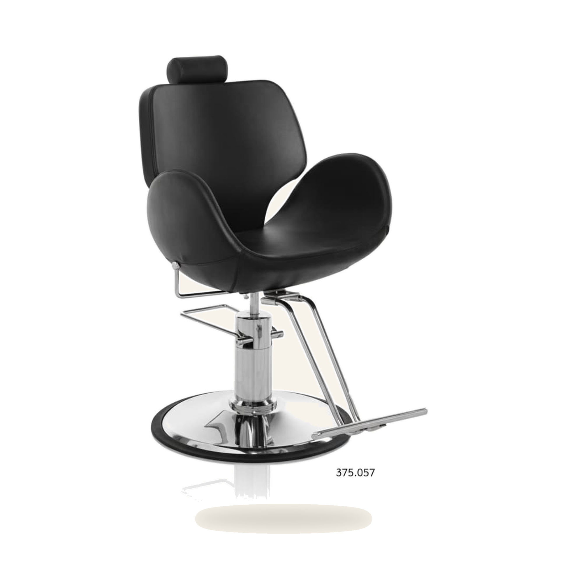 Friseurstuhl Unisex Eco-Leder Chrom Salonstuhl - Variantenfoto auf weissem Hintergrund