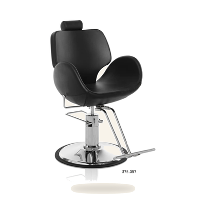 Friseurstuhl Unisex Eco-Leder Chrom Salonstuhl - Variantenfoto auf weissem Hintergrund