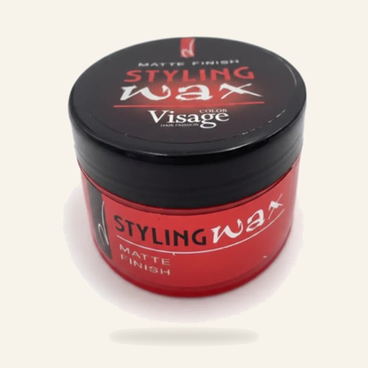 Mattes Stylingwax & Hard Finish Natürlich Texturiert - Produktfoto auf beigem Hintergrund