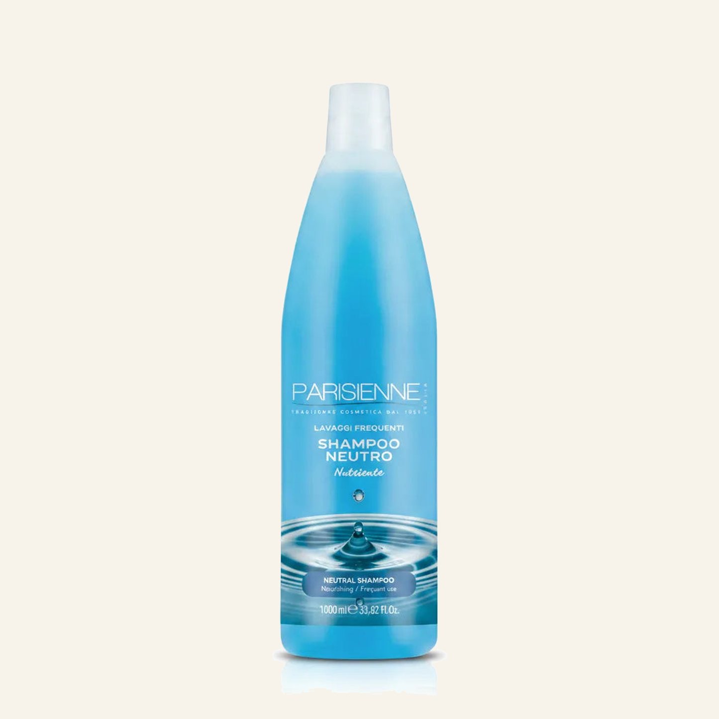 Nährendes Shampoo & pH-Neutral Häufige Anwendung Großgebinde - Produktfoto auf beigem Hintergrund