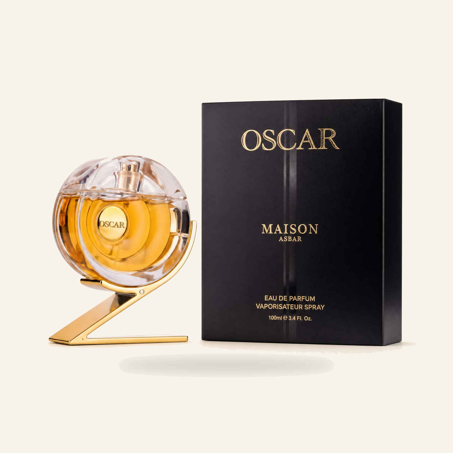 OSCAR Herrenparfum EDP 100 ml – Eau de Parfum - Produktfoto auf beigem Hintergrund