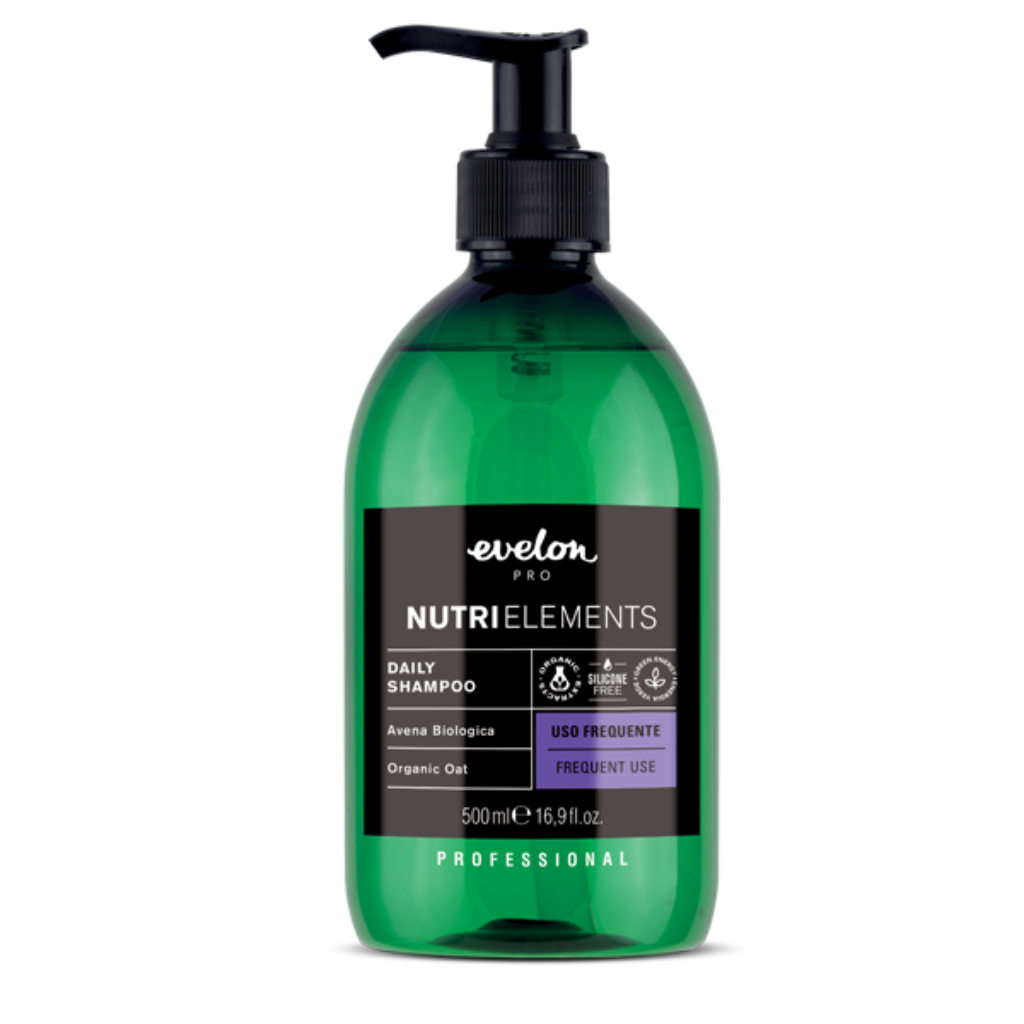 Evelon NUTRI ELEMENTS DAILY Frequent Use Shampoo 500 ml — Sanftes Shampoo mit Bio-Hafer