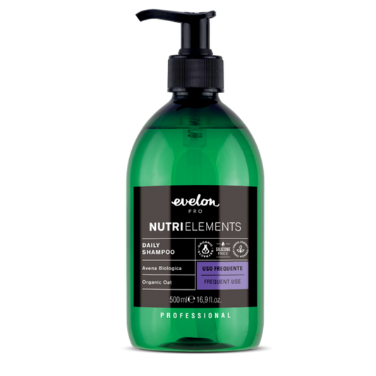 Evelon NUTRI ELEMENTS DAILY Frequent Use Shampoo 500 ml — Sanftes Shampoo mit Bio-Hafer