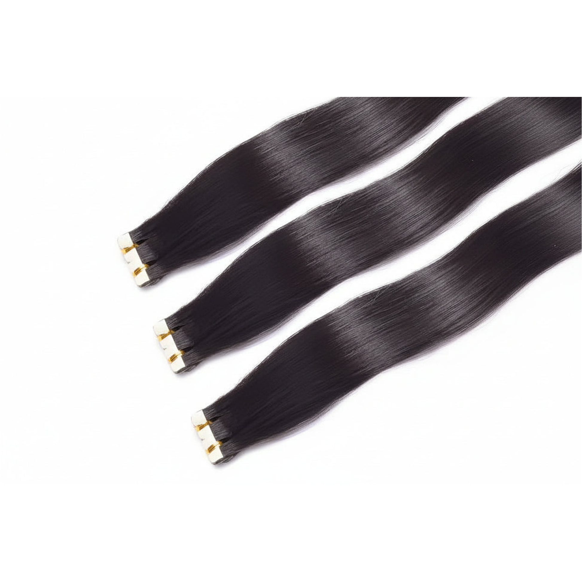 Tape-In Echthaar Extensions - Produktfoto auf weißem Hintergrund