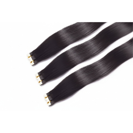 Tape-In Echthaar Extensions - Produktfoto auf weißem Hintergrund