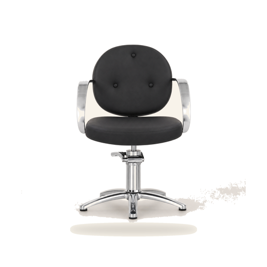 HAIR COLETTE Friseurstuhl & Barberstuhl Eco-Leder Chrombasis - Produktfoto auf weißem Hintergrund