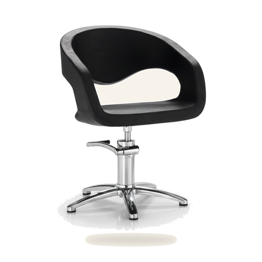 HAIR WAVE Friseurstuhl Eco-Leder & Chrombasis - Produktfoto auf weißem Hintergrund