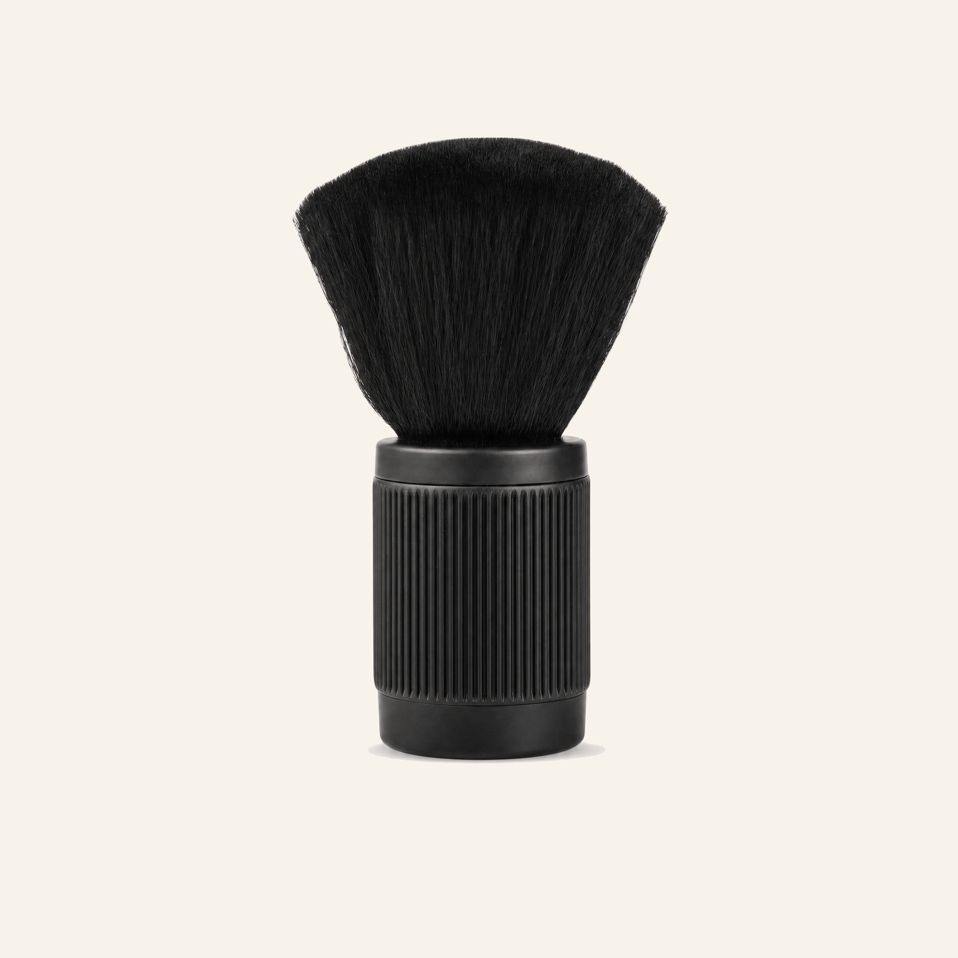 Rally Black Neck Sweeper Hals-Pinsel für Barber & Salon - Produktfoto auf beigem Hintergrund