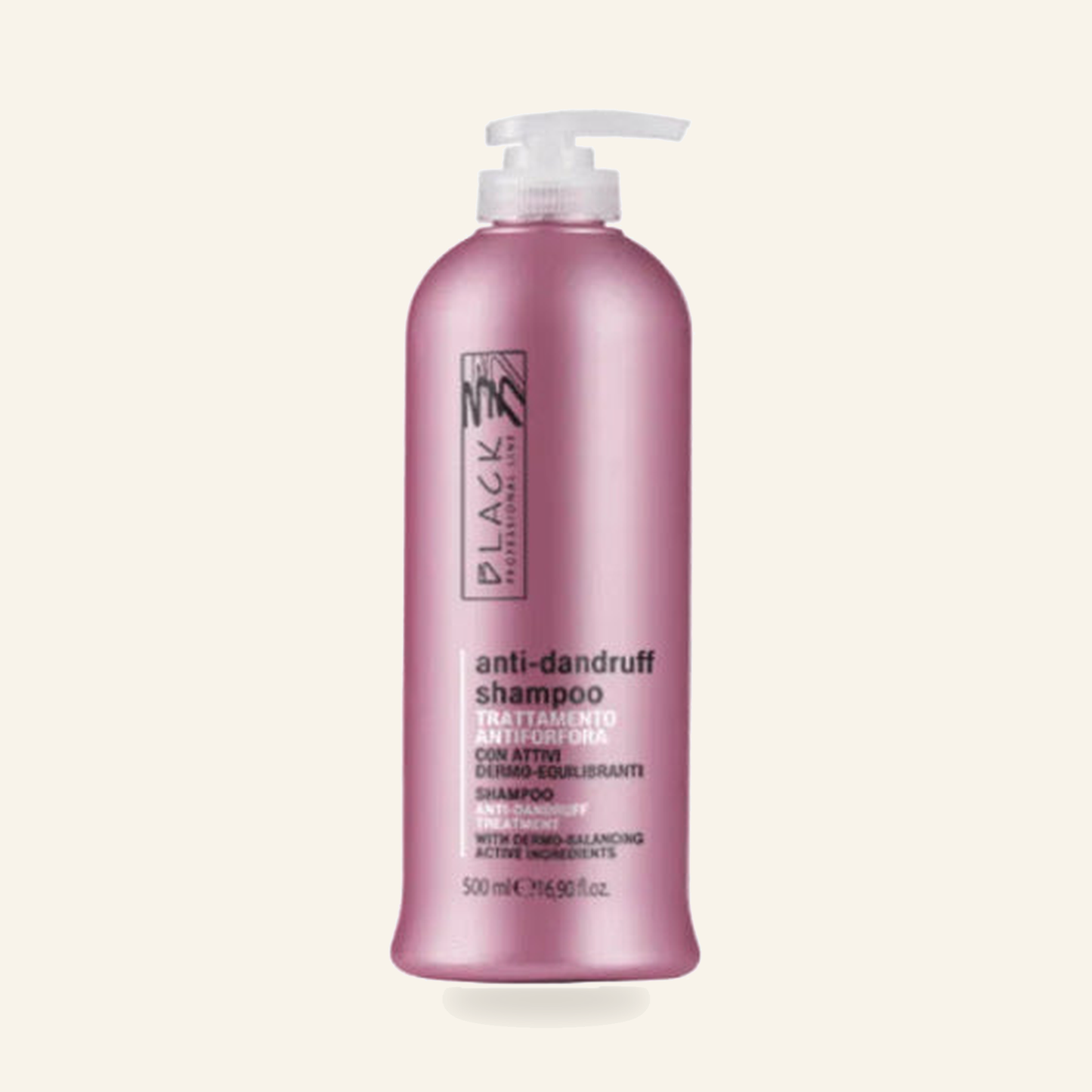 reinigendes Anti-Schuppen-Shampoo - Produktfoto auf beigem Hintergrund