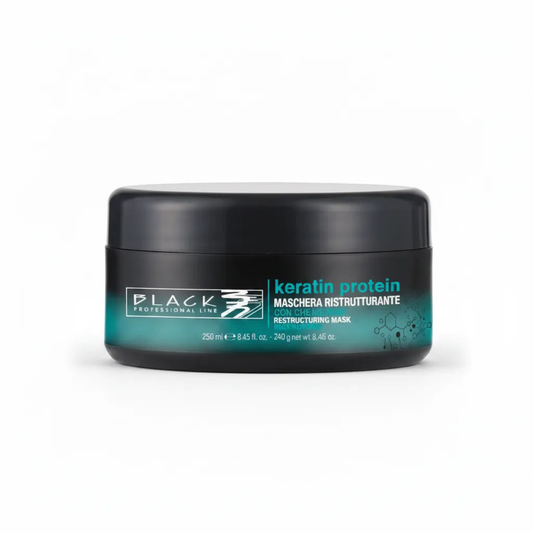Restrukturierende Maske Keratin & Haarbruch Reparatur Black Professional Line 250ml - Produktfoto auf weißem Hintergrund