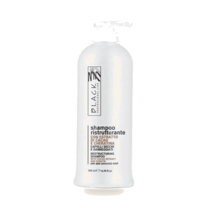 Restrukturierendes Shampoo für trockenes 
und strapaziertes Haar - Produktfoto auf weißem Hintergrund