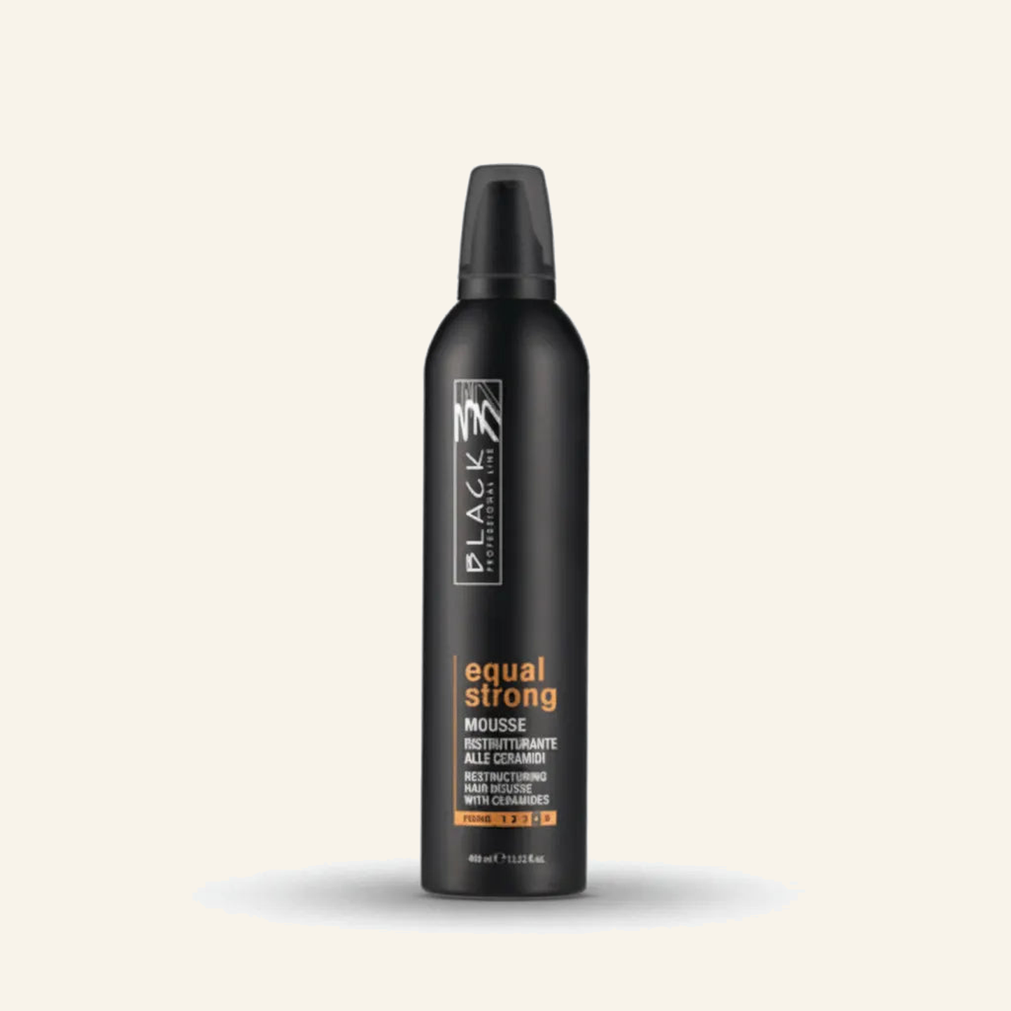 Restrukturierung Styling-Schaum & Volumen Locken 400ml - Produktfoto auf beigem Hintergrund