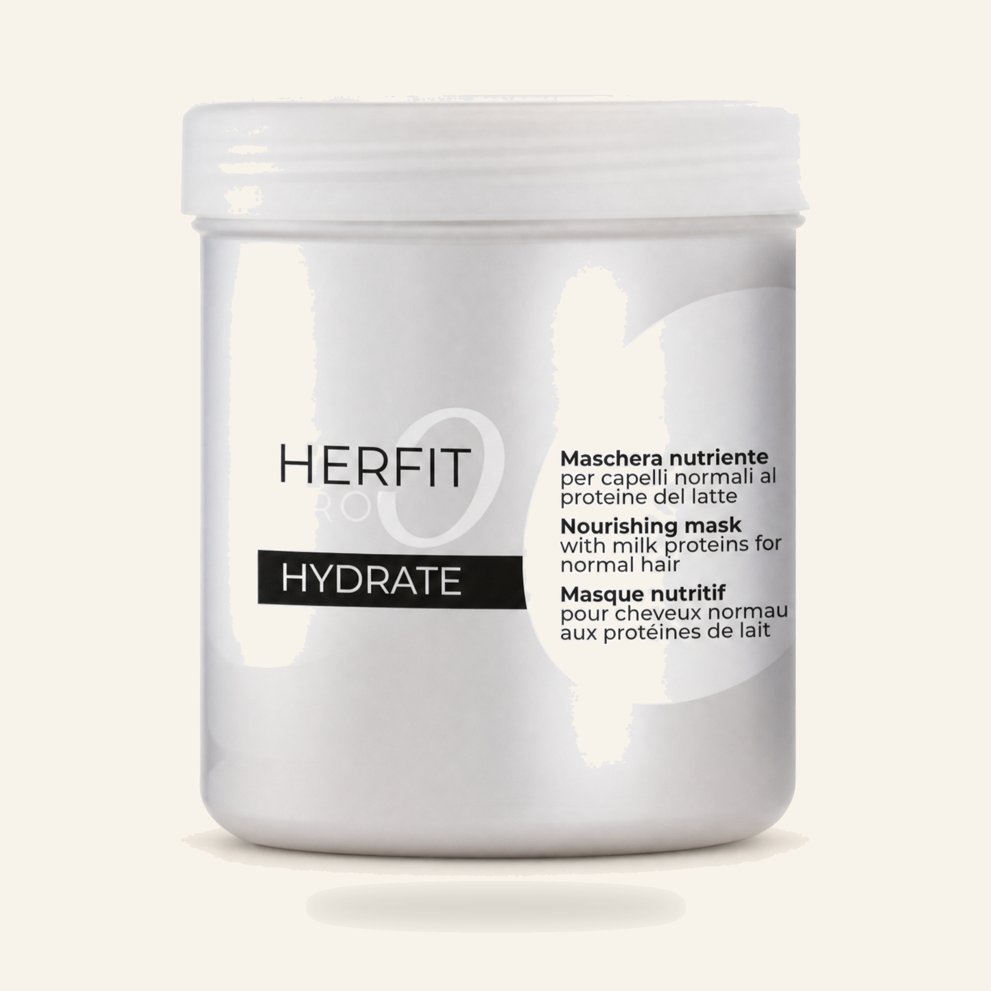 Revitalisierende Haarmaske & Sofortiger Glanz Vitalität - Produktfoto auf beigem Hintergrund
