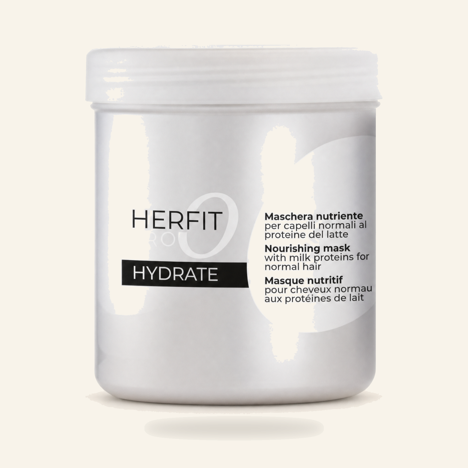 Revitalisierende Haarmaske & Sofortiger Glanz Vitalität - Produktfoto auf beigem Hintergrund