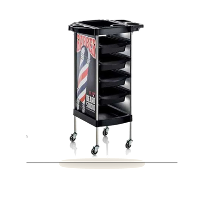 NEXT Friseur-Salonwagen mit 4 Schubladen und Gummirollen - Produktfoto auf weißem Hintergrund
