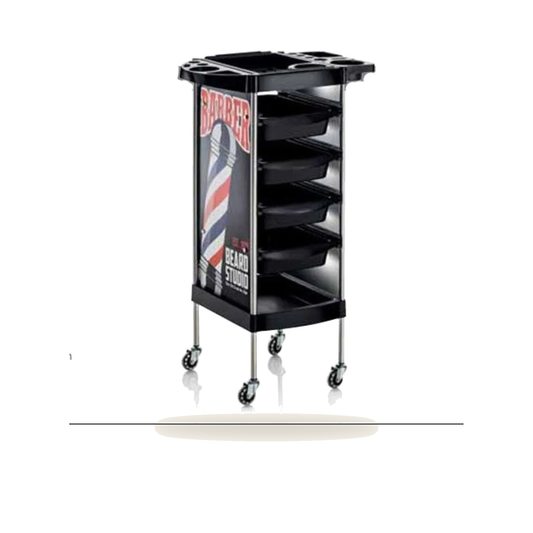 NEXT Friseur-Salonwagen mit 4 Schubladen und Gummirollen - Produktfoto auf weißem Hintergrund