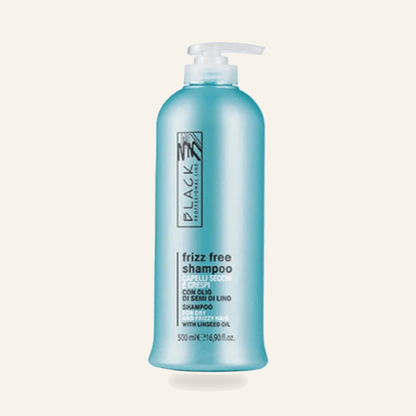 Anti-Frizz Shampoo - Produktfoto auf beigem Hintergrund