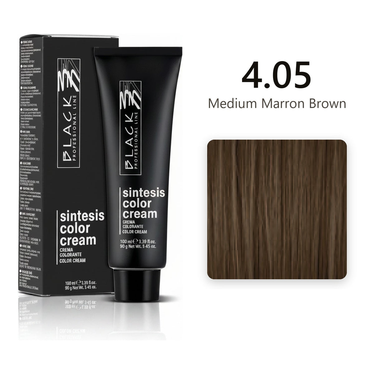 Black Professional Line Sintesis Color Cream 4.05 Medium Marron Brown