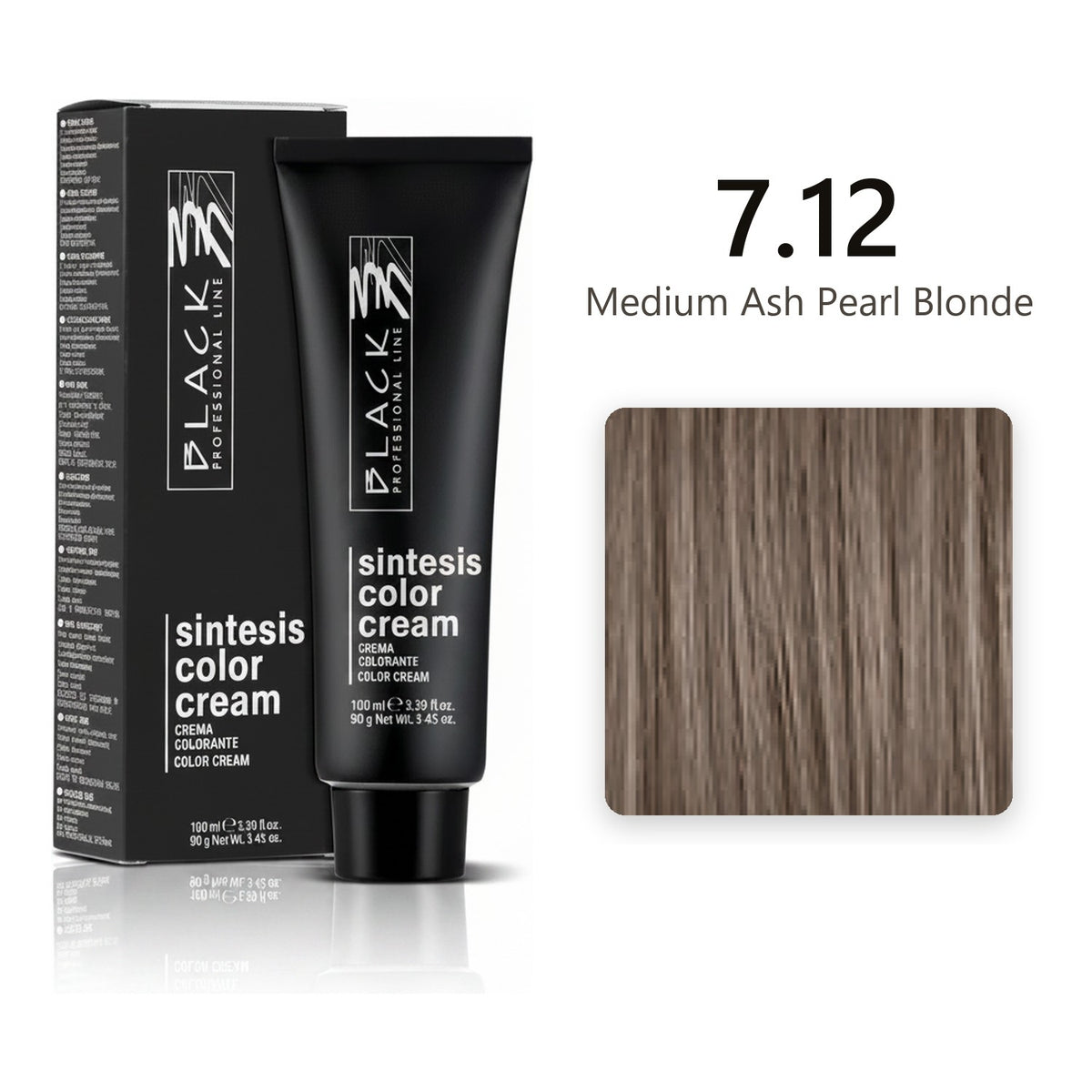 Black Professional Line Sintesis Color Cream 7.12 Medium Ash Pearl Blonde