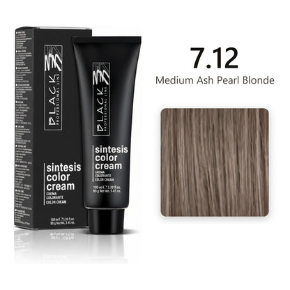 Black Professional Line Sintesis Color Cream 7.12 Medium Ash Pearl Blonde