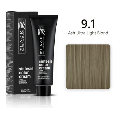 Black Professional Line Sintesis Color Cream 9.1 Ash Ultra Light Blond