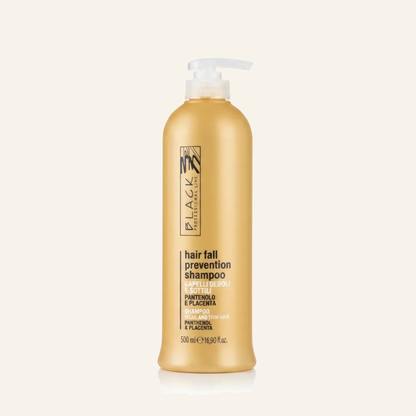 Stärkendes Shampoo & Haarwurzel-Kräftigung kraftloses Haar - Produktfoto auf beigem Hintergrund