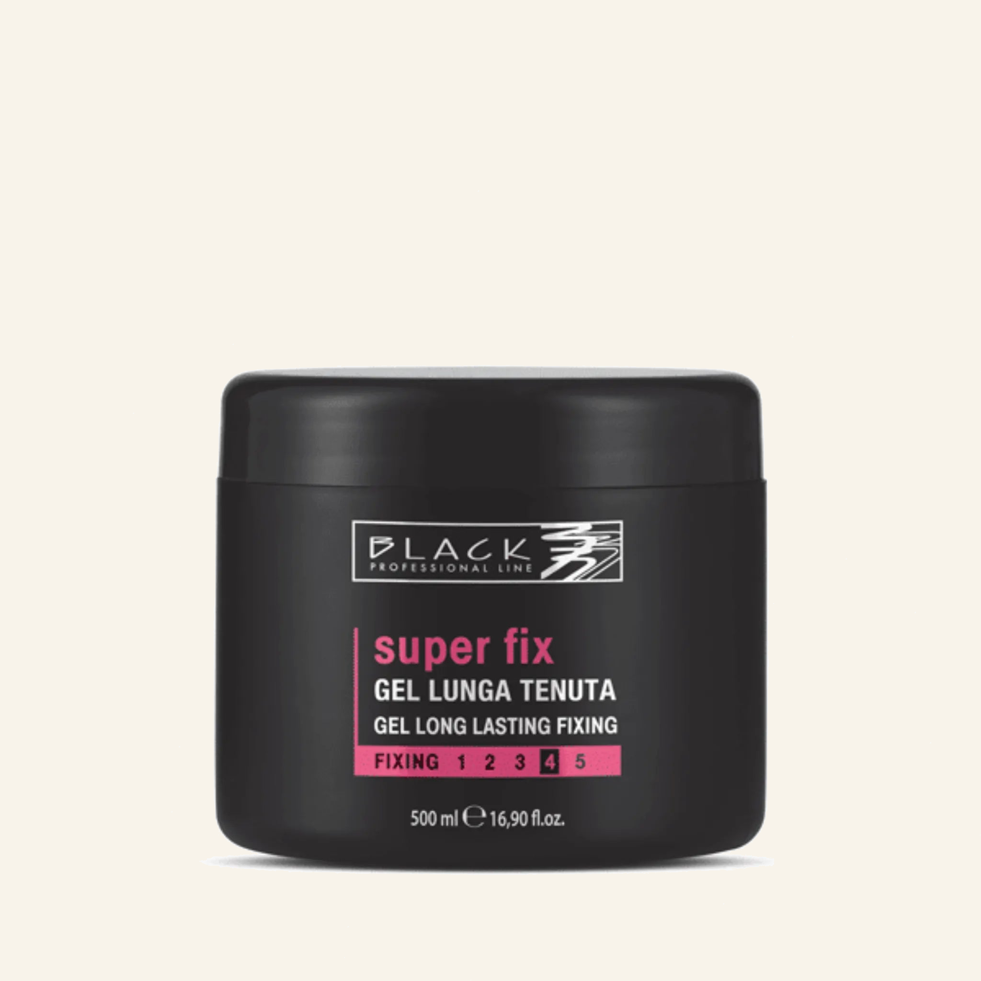 Styling-Gel & Langanhaltender Halt & Struktur 500ml - Produktfoto auf beigem Hintergrund