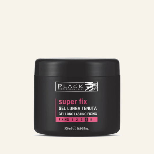 Styling-Gel & Langanhaltender Halt & Struktur 500ml - Produktfoto auf beigem Hintergrund