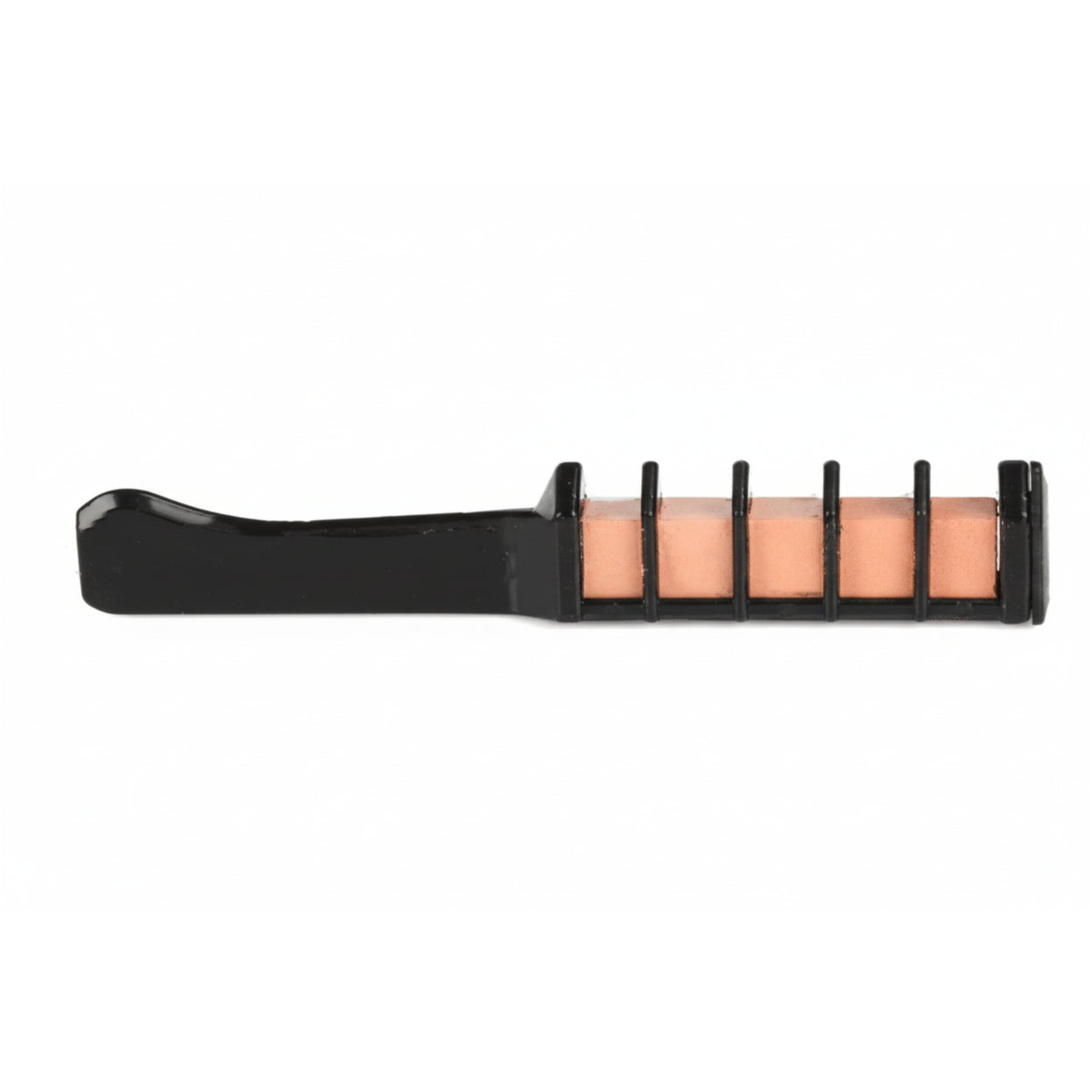Mini-Haarfarbenstifte, Mascara-farbenes Kreide-Set mit Pinsel - Variantenfoto auf weissem Hintergrund