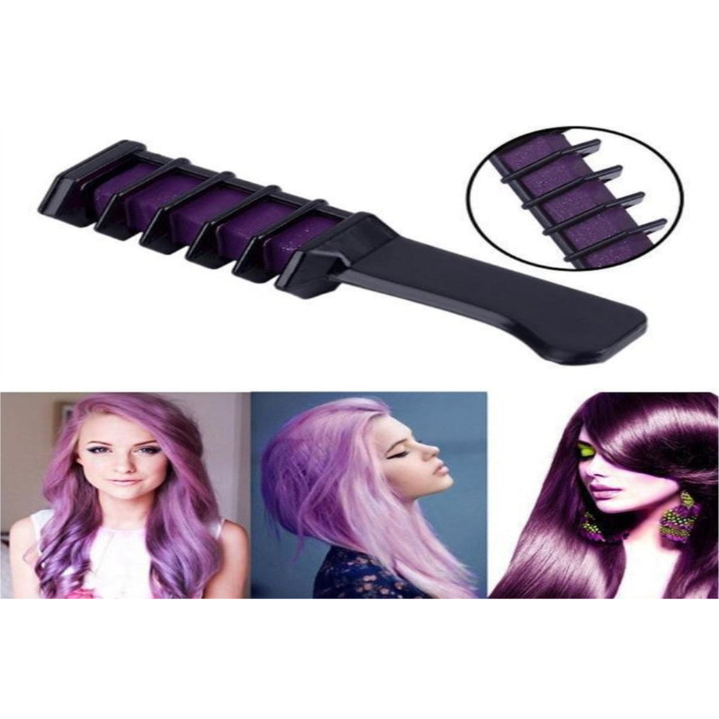 Mini-Haarfarbenstifte, Mascara-farbenes Kreide-Set mit Pinsel - Variantenfoto auf weissem Hintergrund