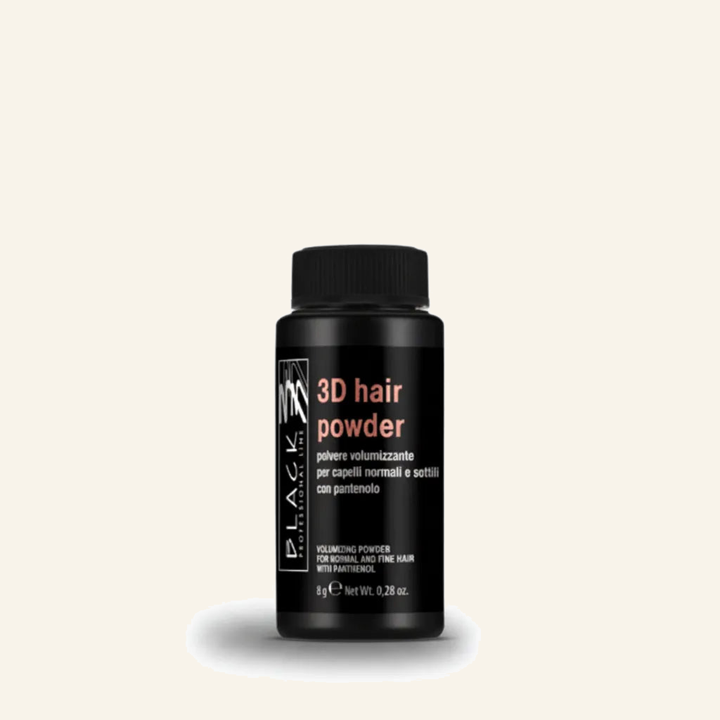 Volumen-Puder & Matt-Effekt Feines Haar Textur 8g - Produktfoto auf beigem Hintergrund