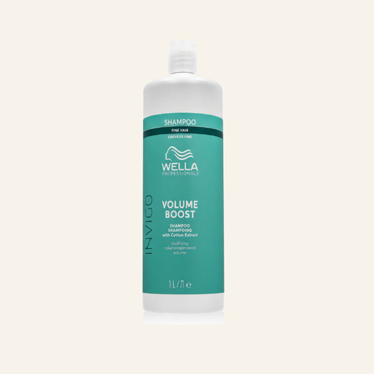 Volumen Shampoo & Natürliche Fülle Feines Haar 1000ml - Produktfoto auf beigem Hintergrund