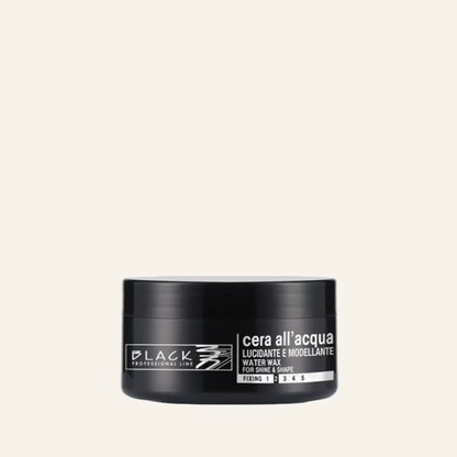 Wasserwachs Struktur Glanz 100ml Haarstyling - Produktfoto auf beigem Hintergrund