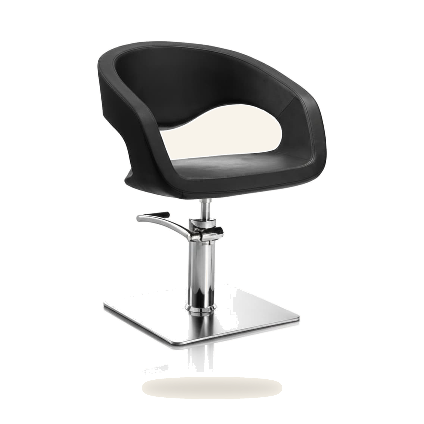 Friseurstuhl Eco-Leder & Chrom Rahmen | Salonbedarf & Möbel - Produktfoto auf weißem Hintergrund
